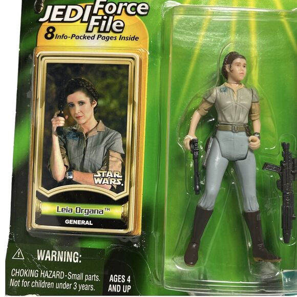 Star Wars Princess Leia Organa General Endor outfit, POTJ Green Card Hasbro 2000 - Picture 4 of 7